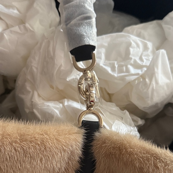 Dior Black and Tan Floral Faux Fur Shoulder Bag - Picture 8 of 10